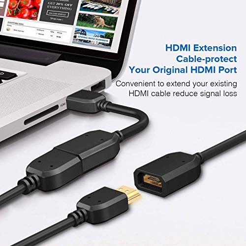 Image of FEDUS HDMI Male to Female Adapter, Connector, Jointer, Extension Cable Small, Coupler 4.5 Inch 10cm Pack of 1