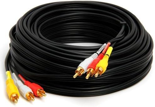 Cmple 3RCA Composite Video Audio AV Cable de AV Oro 50ft