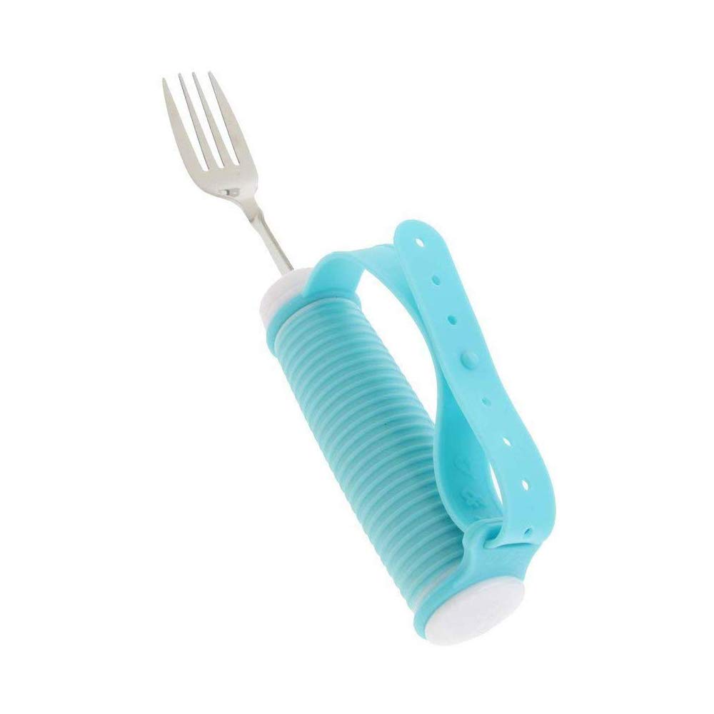 Kit de Cubiertos de Cuchara y Tenedor Giratorio de 360 ° - Utensilio Adaptable Curvo para Ancianos, Artritis, derrames cerebrales y Agarre débil - Paquete de 2 Accesorios para Comer