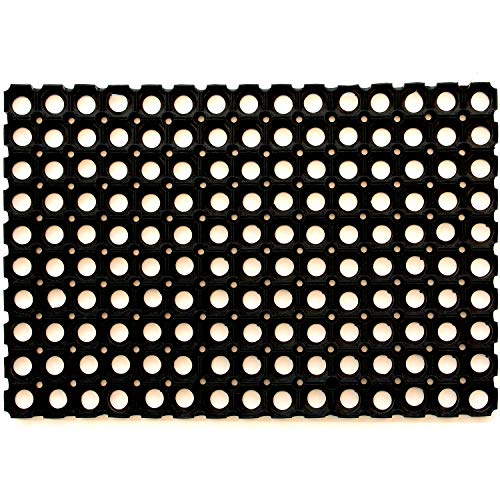 Felpudo de goma perforada, alfombra exterior drenante contra la nieve, el barro y la suciedad, 40 x 60 cm