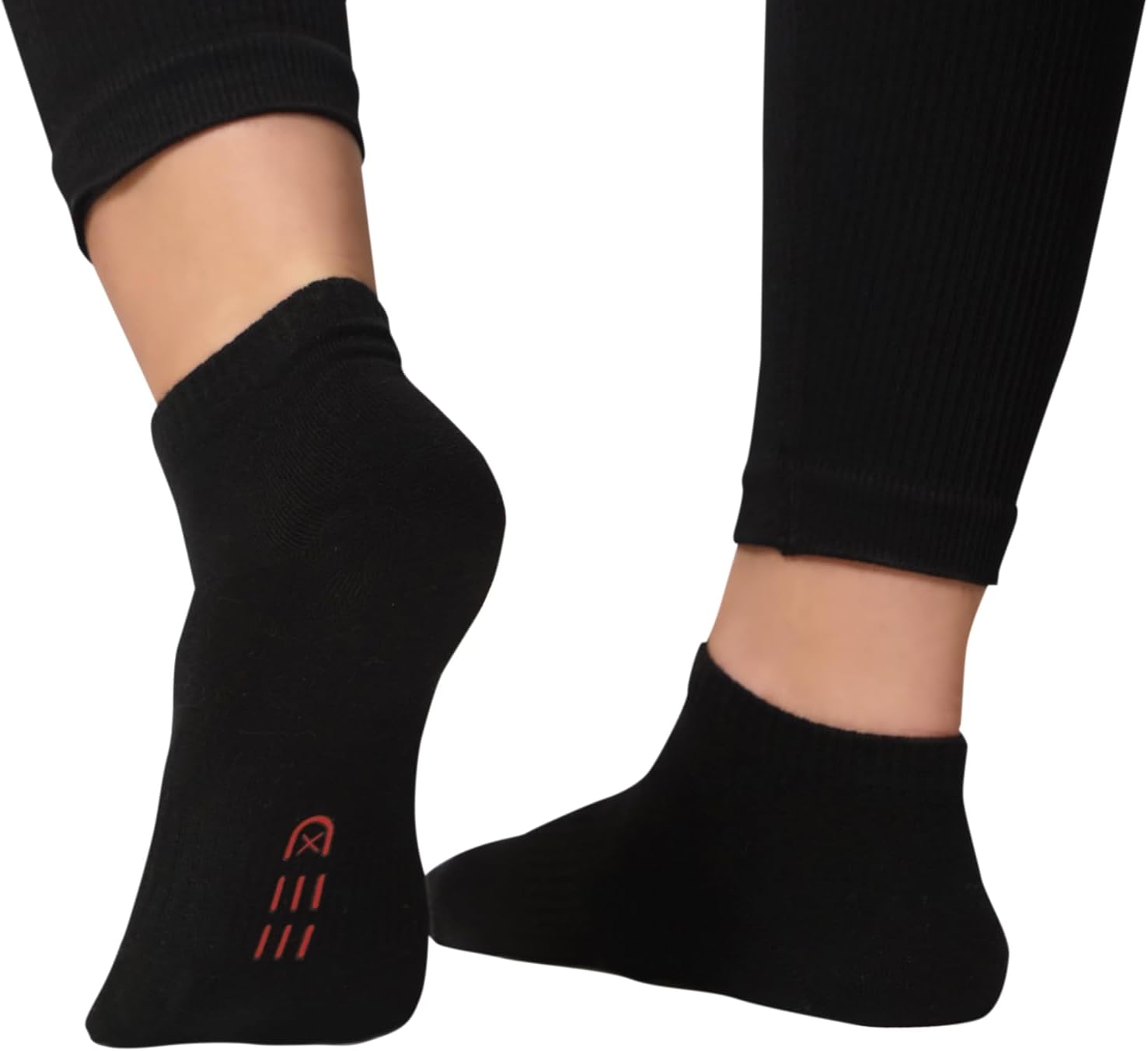 6 Pairs White-Black Unisex Ankle Socks Low Cut Breathable Flexible Casual Athletic and Daily Socks