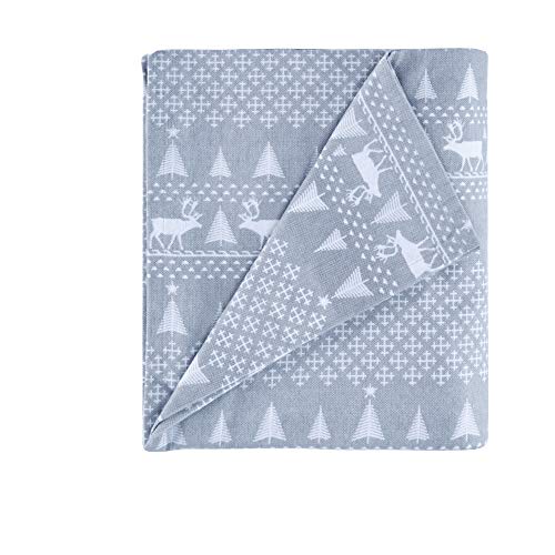 Image of Woolrich Cotton Sheet Set Cottage Charms Print, 100% Cotton Flannel Sheets Warm & Fuzzy Bedding Set Queen Size Sheets, Fitted Pocket Fits Up to 14 inch Mattress, Queen Blue Winter Frost, 4 Piece