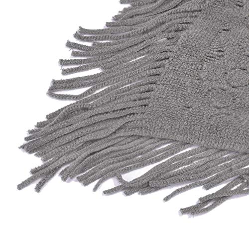 QZUnique Women's Knitted Tassel Shawl Asymmetric Hem Poncho Fringed Pullover Sweater Solid Color Cowl Neck Top Coat Wrap Cape4