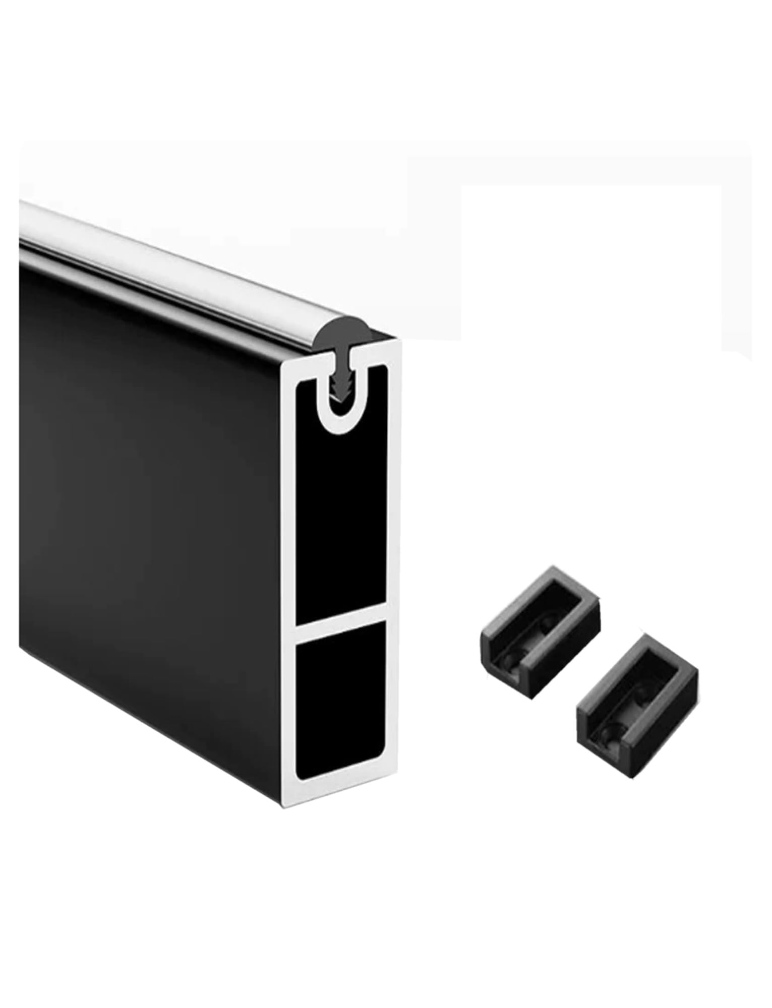 Asta appendiabiti multiuso for guardaroba, asta appendiabiti tagliabile in lega di alluminio, barra appendiabiti for negozio di abbigliamento/hotel(Black,110cm/43.3in)