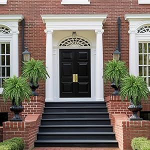 45" Fake Ferns, Realistic Large Artificial Bush Plants, 2 Artificial Boston Ferns with 59 Fronds for Outdoors Planter Indoor Home Garden Porch Decor 45 Fake Ferns Realistic Large Artificial Bush Plants 2 Artificial Boston Ferns with 59 Fronds for Outdoors Planter Indoor Home Garden Porch Decor