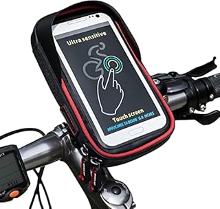 NATRUTH Bike Phone Holder Waterproof Handlebar Bags,Bicycle Mount Mobile Phone Bag with Touch Screen & Sun Visor for Under 6.5 Inch Smartphone (Black)