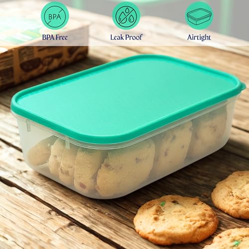 Image of Happy Cove Kitchen Container Set - Durable Containers for Kitchen Storage Set, BPA-Free, Stackable, Clear Organizers for Pantry, Fridge, and More | 1200ml | Set of 6 | Microwave Safe | Dishwasher Safe