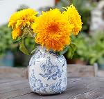 Vintage Blue and White Porcelain Flower Vase Home Decor