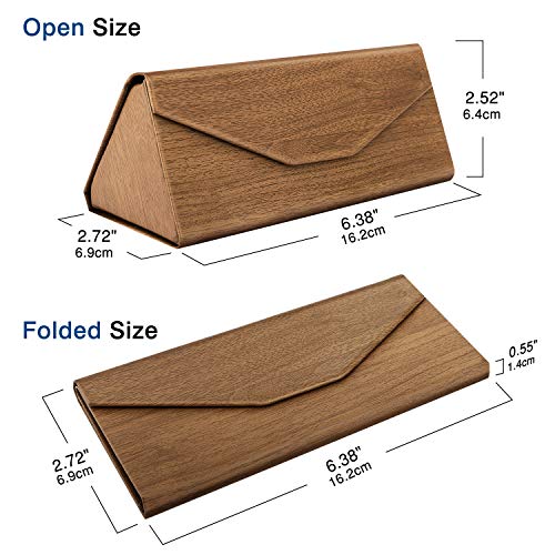 Image of MoKo Foldable Glasses Sunglasses Case, PU Portable Eyeglass Case for Men Women