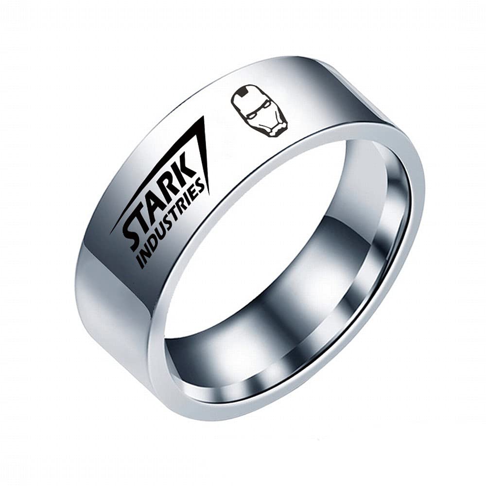 Iron Man The Avengers Super Hero Stark Industries Business Ring Band for Men