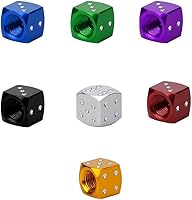 Vista 5 de Tapas de vástago de válvula de neumático de dados – Paquete de 4 tapas de válvula de neumático de automóvil de aleación de aluminio, a prueba