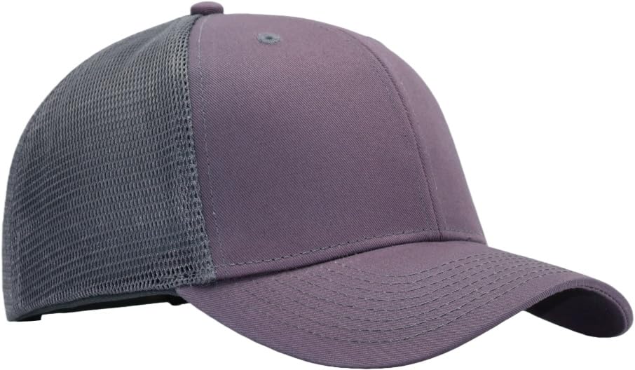 Image of Mens Mesh Snapback Hat Fits One Size & XXL | Structured Adjustable Trucker Hats | Sturdy Outdoor Blank Baseball Cap