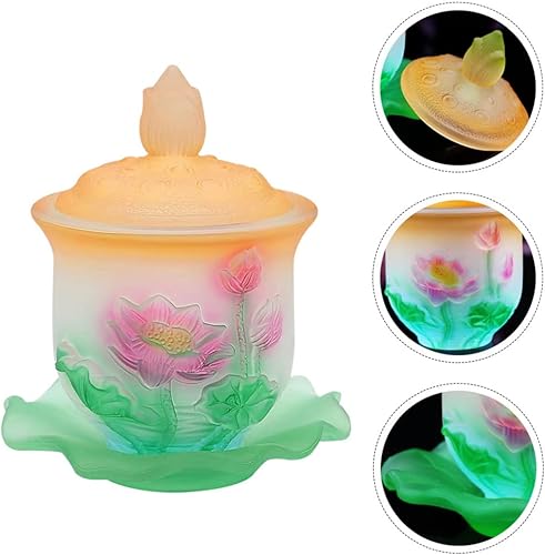 Miniatura 6 de HANABASS 1 juego de taza de altar de cristal taza de agua para templo copa sagrada taza budista de altar