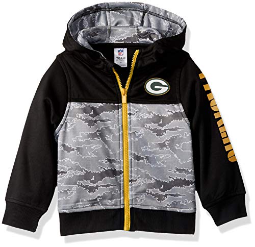 NFL Green Bay Packers Unisex Hooded Jacket, Black, 2T