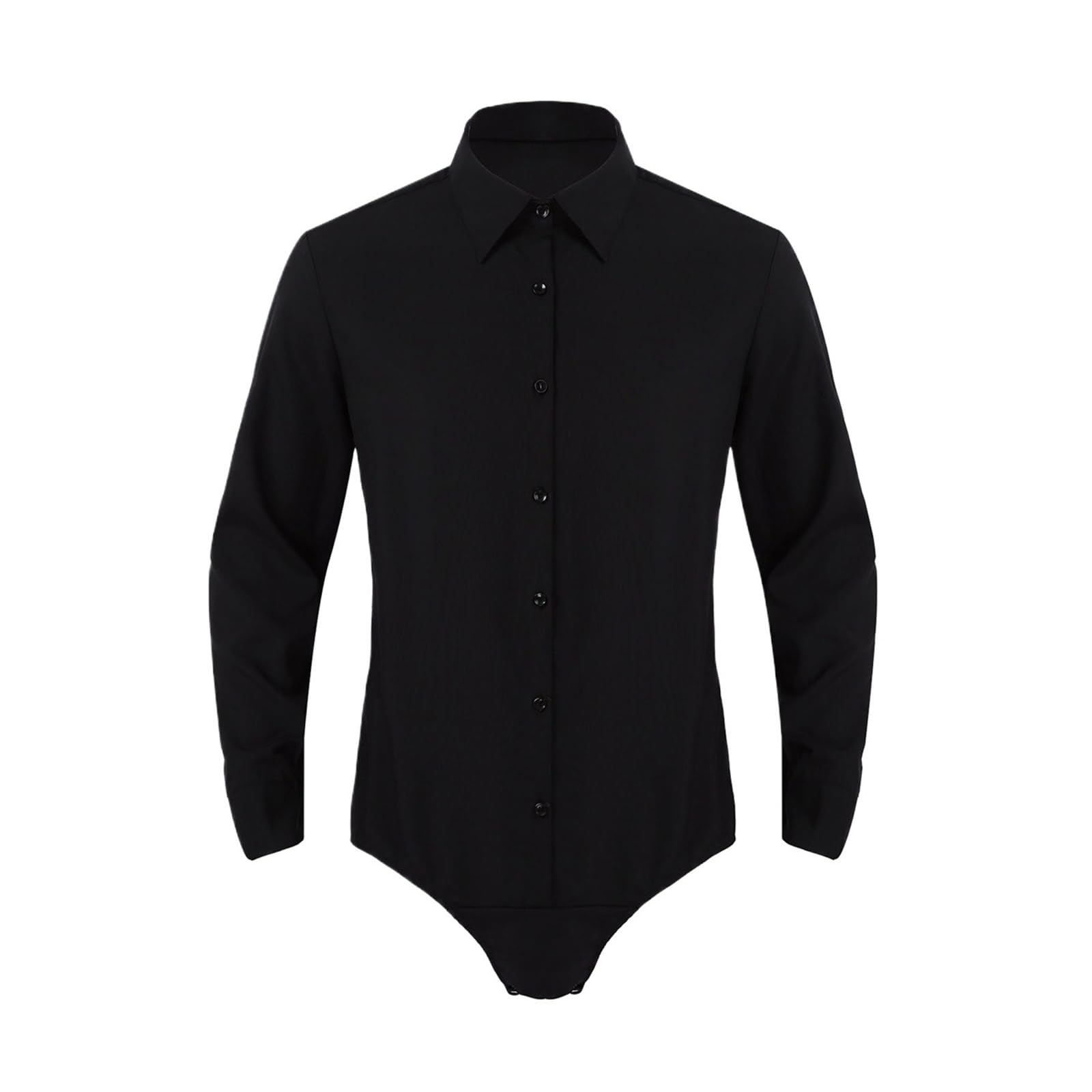 Uomo Maglia da Ballo Latino Camicia da Ballo a Maniche Lunghe da Uomo, con Colletto rovesciato, abbottonata, Body da Ballo Latino Moderno, Maglietta, Top, Costumi da Ballo