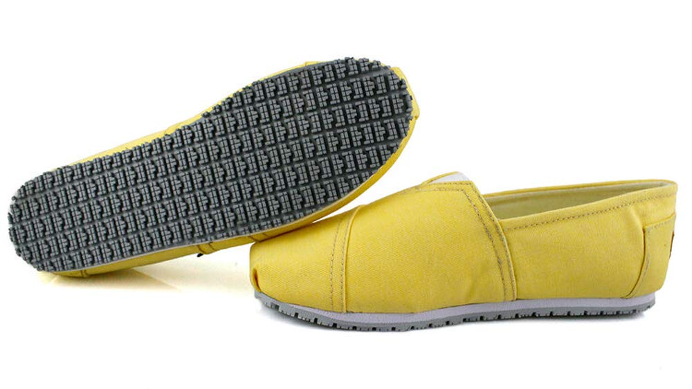 Laforst Next Gen Footwear Women's Dale 3312 Slip Resistant Sneaker, Yellow, 8