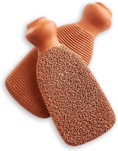 Natural Pumice Stone for Feet 2-Sided Handcrafted Made of Terra-Cotta Foot Exfoliator Scrubber Callus Remover File Dead Skin Exfoliation Home SPA Pedicure