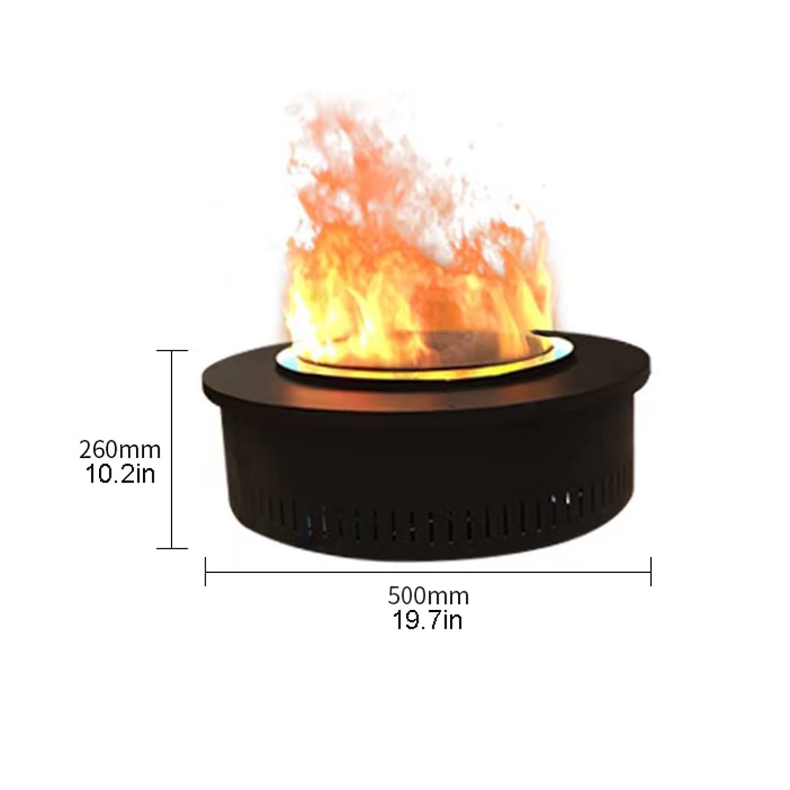 Camino Elettrico Camino elettrico cilindrico Simulazione 3D Fiamma del camino elettrico con telecomando a fiamma toccabile for la casa e l'ufficio Inserto Per Camino (Size : 19.7 x10.2 inch)
