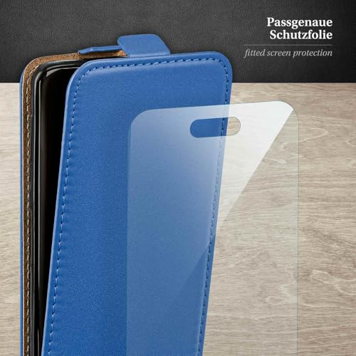 Coque rabat iPhone 16 Plus moex bleu simili cuir housse antichoc intégrale
