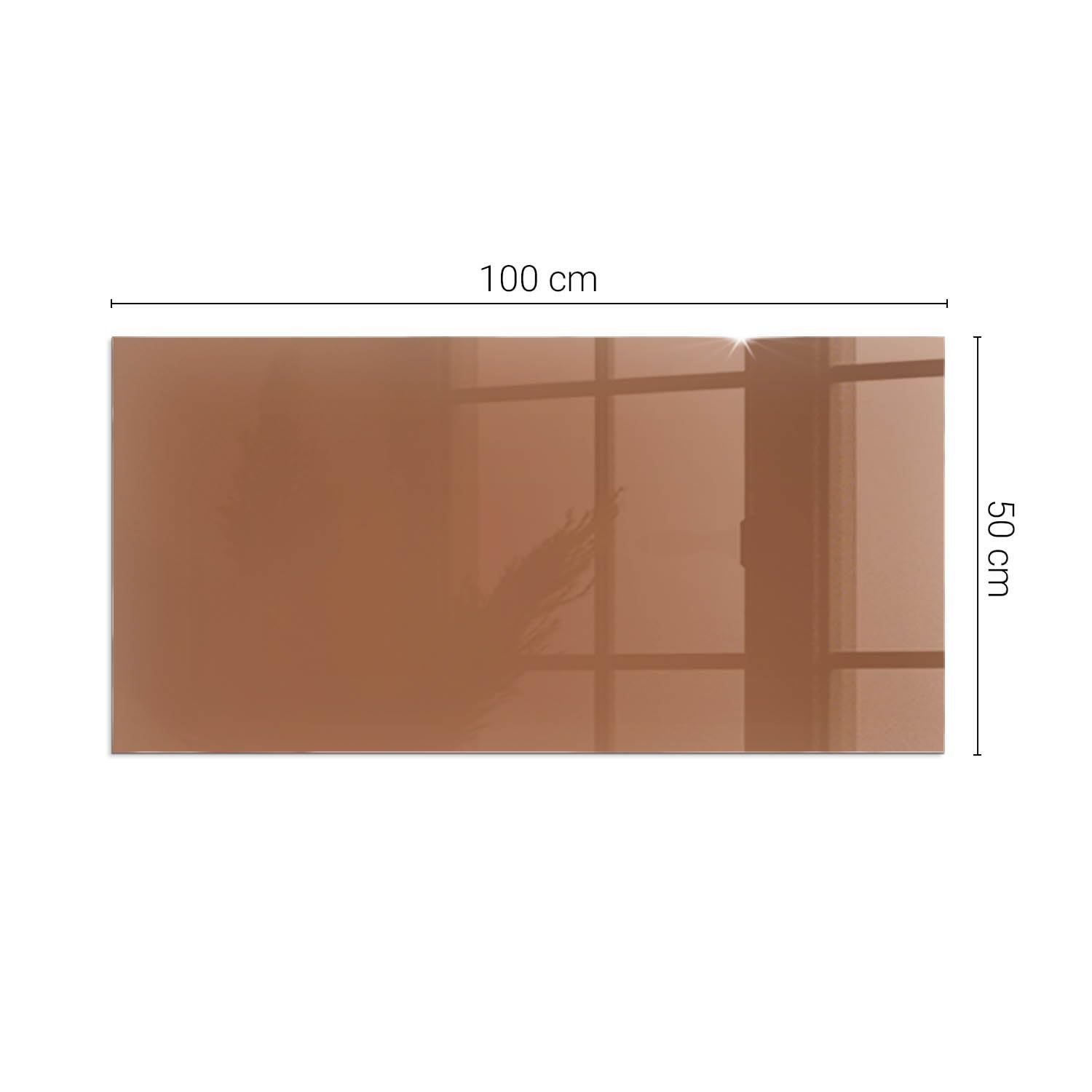 Kamin Bodenplatte 100x50 cm - Funkenschutzplatte Polierte Kanten Fleckenbeständigkeit Unter dem Kamin Dekoration Glas Herdboden Thermischer Schutz - Farbe Braun
