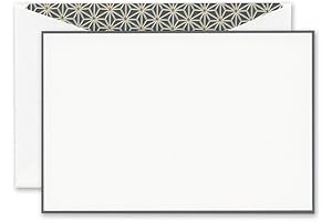 Crane Charcoal Bordered Correspondence Card with Vintage Starlight Lining