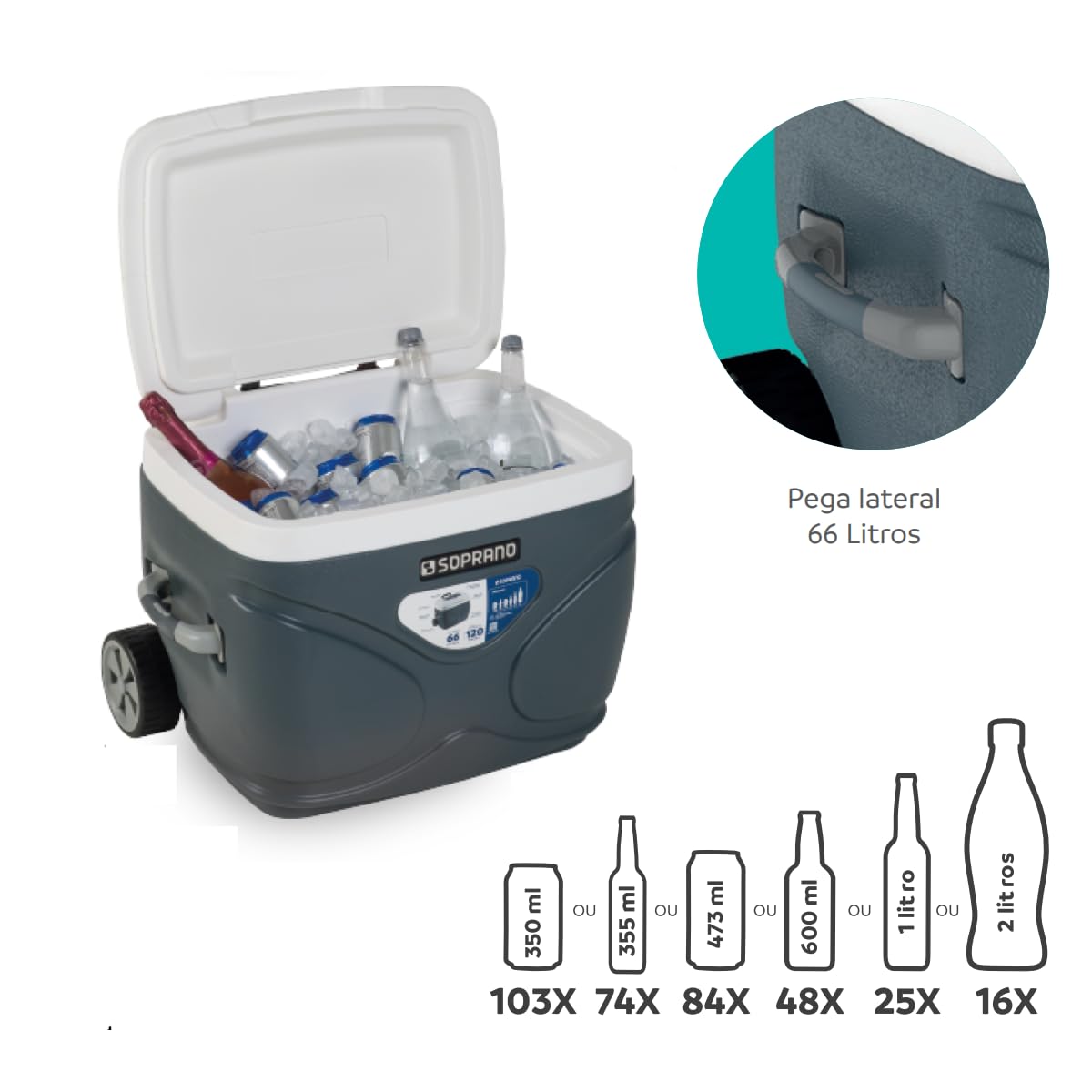Caixa Térmica Everest Cinza 66L - Eficiência Térmica 120 Horas