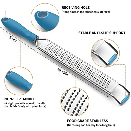 Zester And Grater - Soft Touch Handle - Blue #TOP1