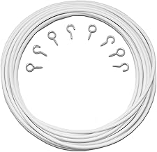 John Aird Net Curtain Wire (1m Length, 2 Eyes & 2 Hooks)