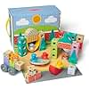 Melissa & Doug Blockables à emboîter, Ville, Coffret de Blocs en Bois de Construction à Assembler et mélanger, pour Les Tout-Petits (73 pièces)