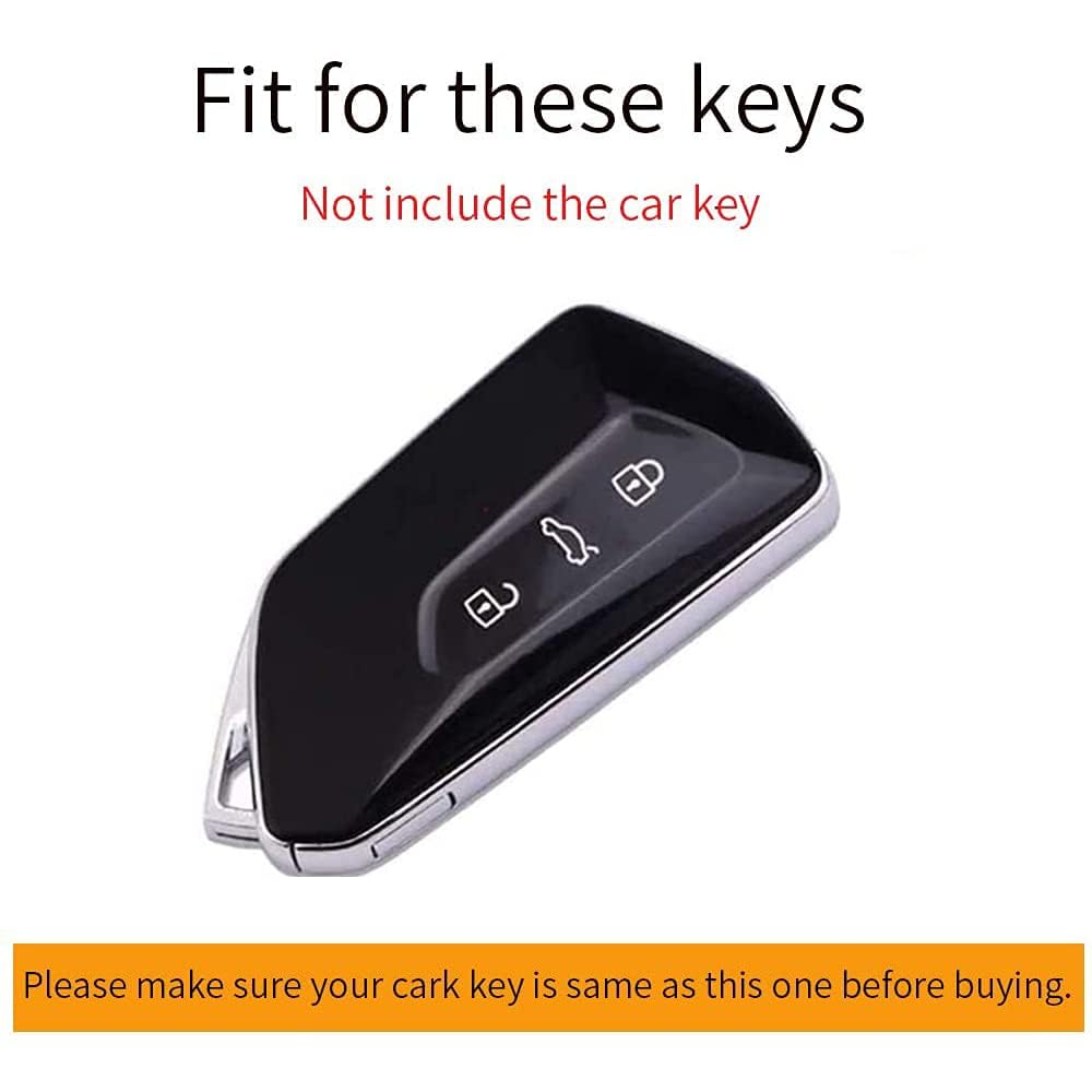 ontto Etui na kluczyki samochodowe, pasuje do VW Golf 8 R, ID4, ID5, ID.7, Seat Leon, FR, MK4, Cupra, Formentor, do Skoda Octavia A8 MK8, ze stopu cynku, skóra, etui ochronne, osłona na klucze,