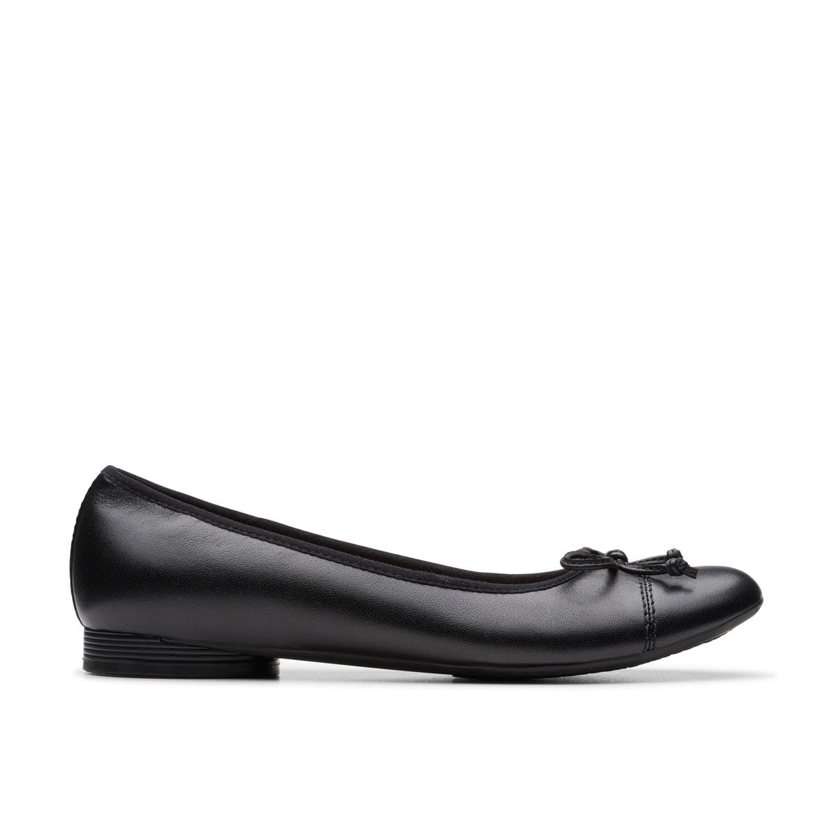 Clarks Loreleigh Rae Leather Bow Front Ballerina, Black, Size 8, Women