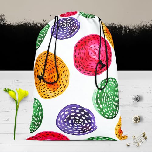 Image of ArtzFolio Watercolor Circles D5 | Reusable Sack Bag | Bag for Gym, Storage, Vegetable & Travel