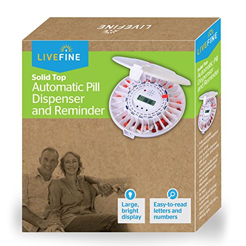 LiveFine Automatic Pill Dispenser, 28-Day Electronic Medication Organizer with Alerts, Flashing Light and Safety Latch - Dispenses Prescriptions Up to 6 Times Per Day - Solid White Lid - Thumbnail 7