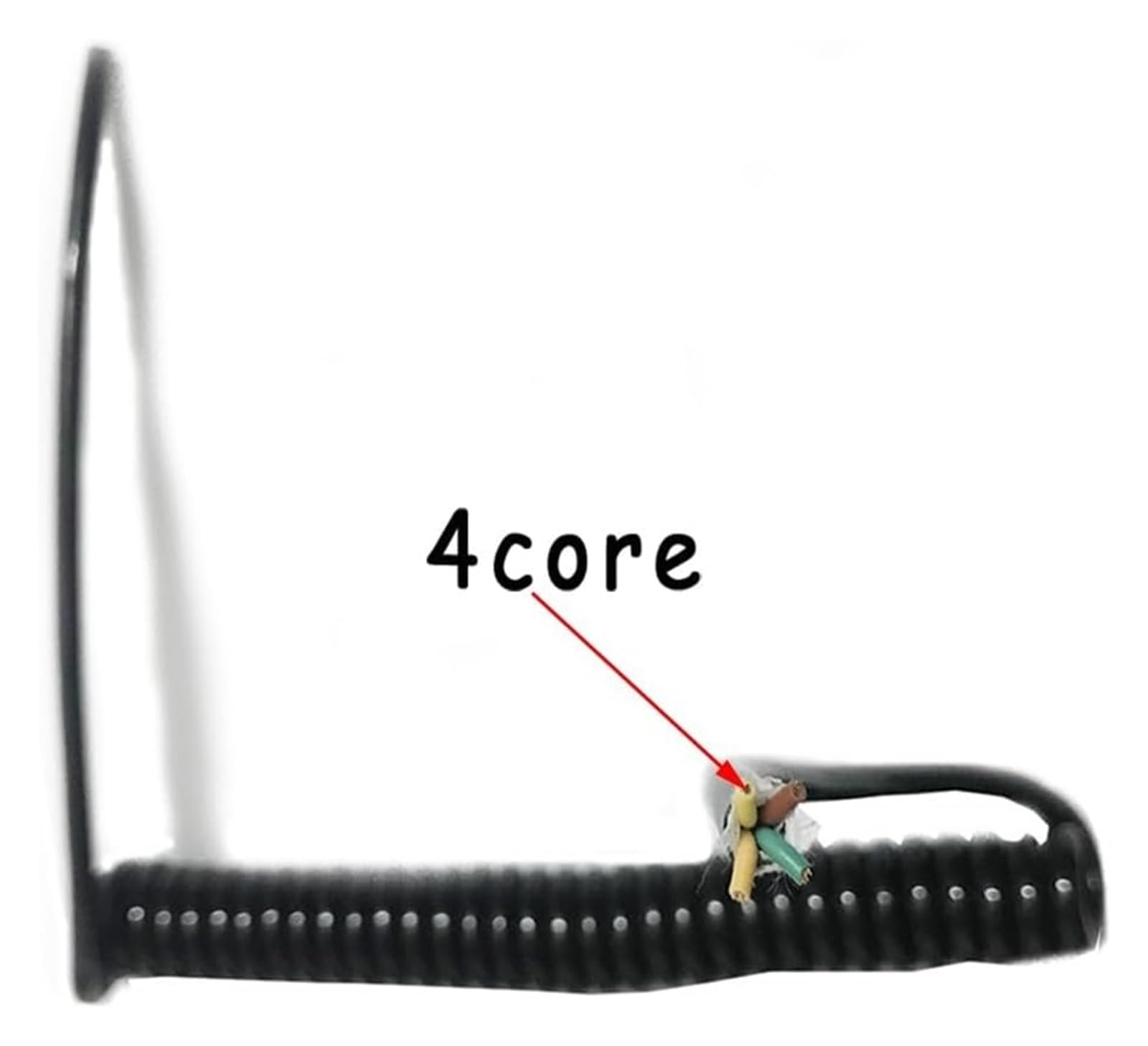 Cavo telefonico Cavo di alimentazione flessibile a spirale, cavo di alimentazione a spirale nero a 4 poli, filo estensibile quadrato da 0,5 mm, lunghezza 1 metro, 2 metri, 3 metri(Stretch 2 meter)