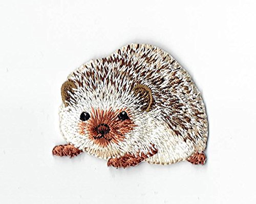 Natural Brown Hedgehog Iron On Embroidered Applique Patch