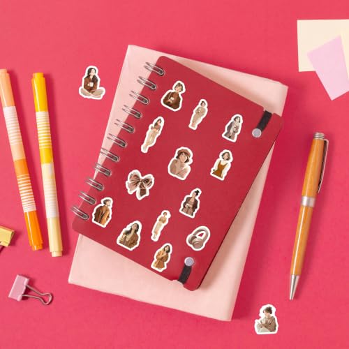 Image of Brown Aesthetic Kawaii Girl Vinyl Stickers Pack of 30 | Waterproof Cute Coffee & Fashion Theme Decals for Laptop, Water Bottle, Journal, Scrapbook, Phone Case | Soft Girl Self-Adhesive Sticker Pack