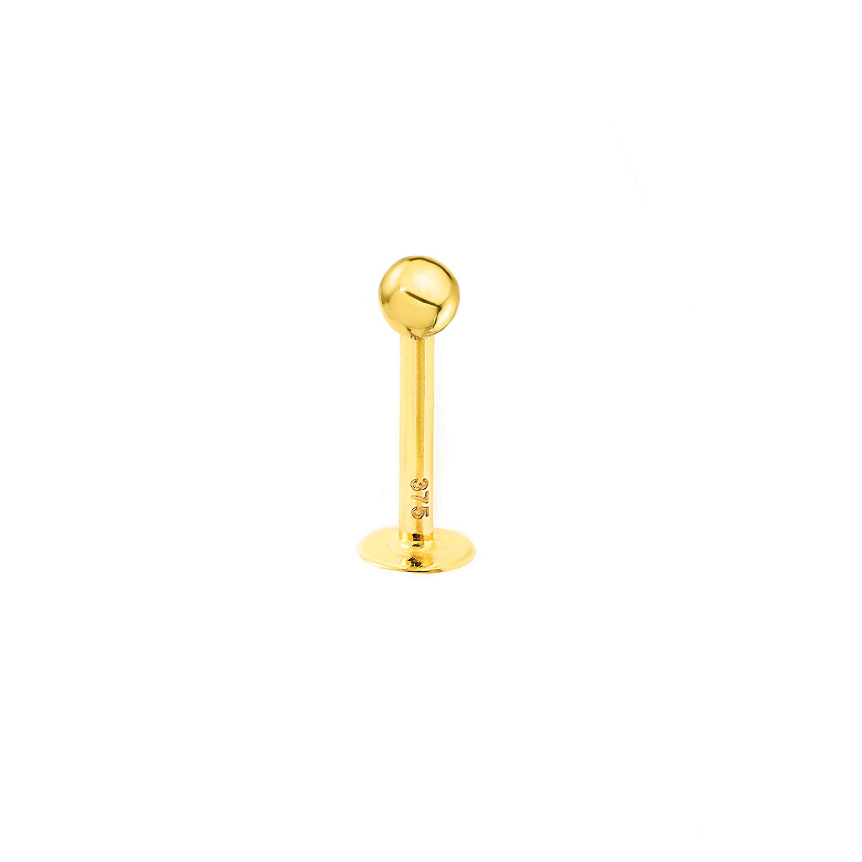 Monde PetitPiercing Oro Labio bola lisa 3 mm (9kts) - Estuche Regalo - Certificado de Garantía - Mondepetit
