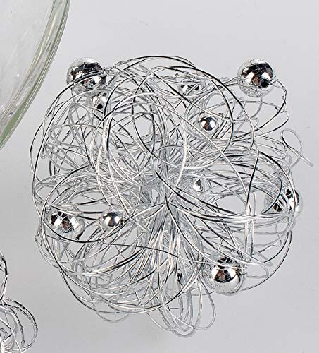 Formano Dekokugel Draht mit Kugeln, Silber glänzend Ø ca. 9 cm