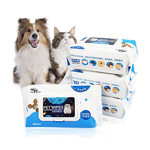 Honbeanify Dog Wipes Dog Eye Wipes Pet Wipes for Dogs & Cats Puppy Wipes Hypoallergenic 86