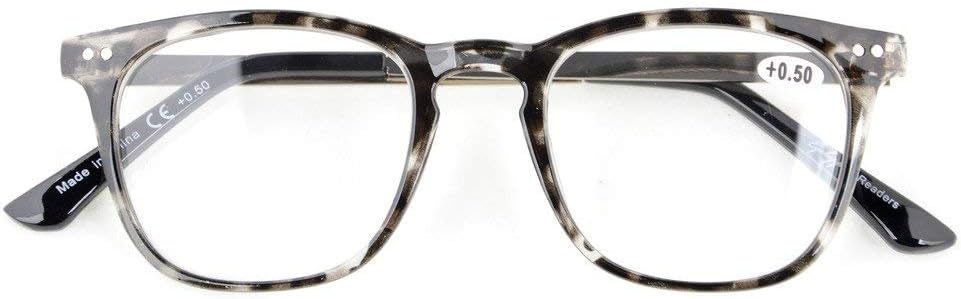 Eyekepper 5-Pack Retro Square Plastic Frame Metal Arms Reading Glasses Include Computer Glasses - Image 5