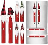 Christmas Refrigerator Handle Covers Set of 8 Kitchen Appliance Handle Covers for Kitchen Refrigerator Microwave Oven Dishwasher Decors, Xmas Indoor DΓ©cor, Xmas Home Decorations Party Favor Supplies