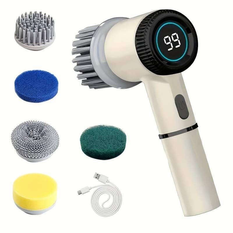 Brosse de nettoyage électrique rotative cuisine et salle de bain avec USB