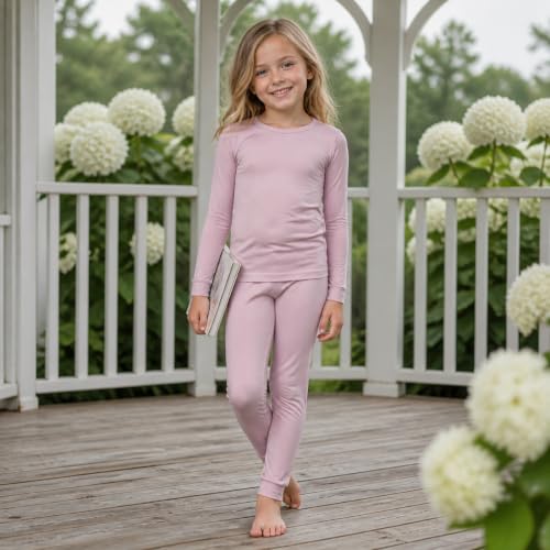 Image of Kids Boys Girls Soft 2-Piece Solid Long Sleeve Shirt and Pants Set