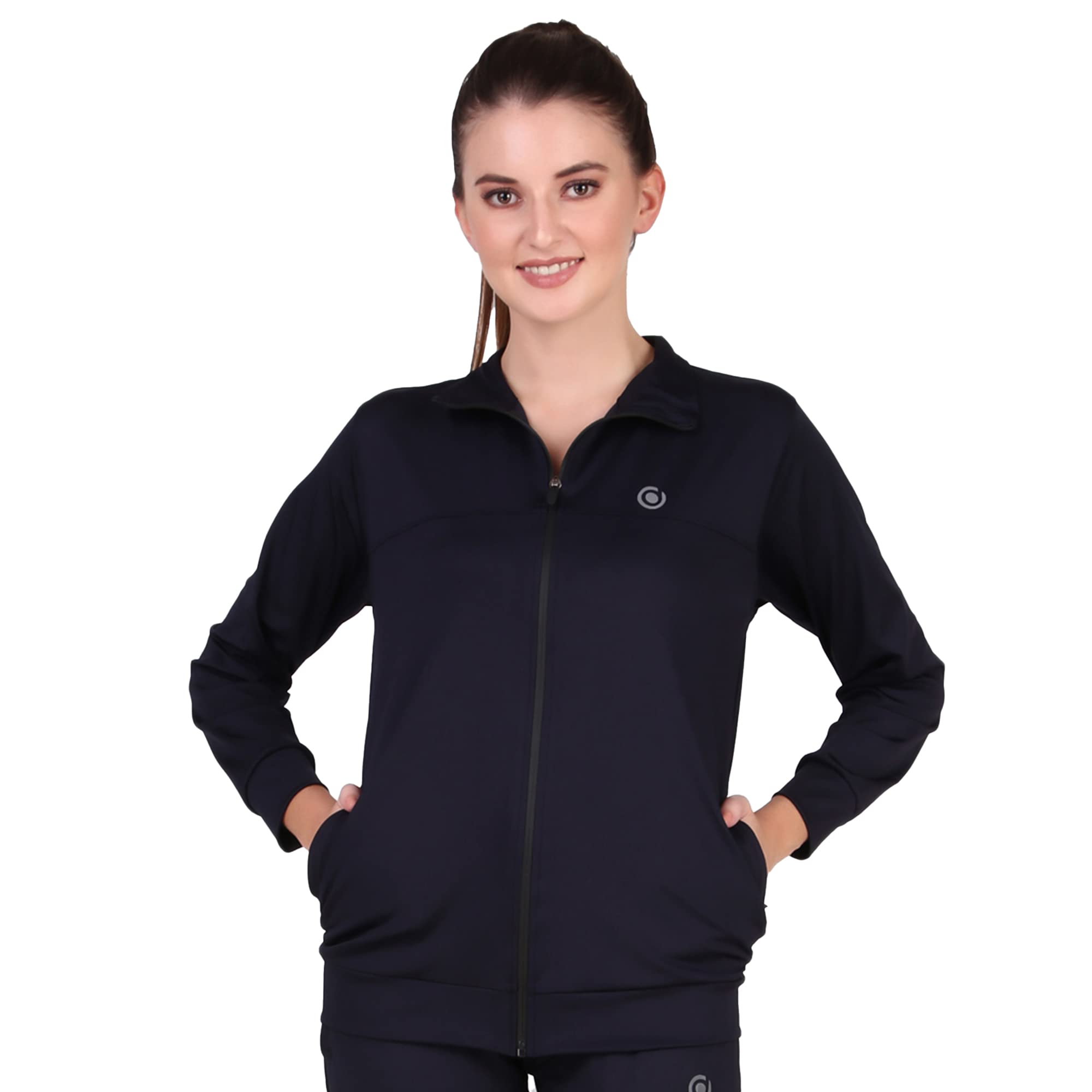 FASHA Women's Atheletic Gym Running Sports TrackJacket | Regular Casual Fit | TrackJacket for Girls & Women Black