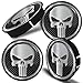 SkinoEu® 4 x 60mm Coprimozzo Universale Copricerchi Tappi Ruote Punisher Skull Teschio Auto Logo Stemma Adesivo C 2