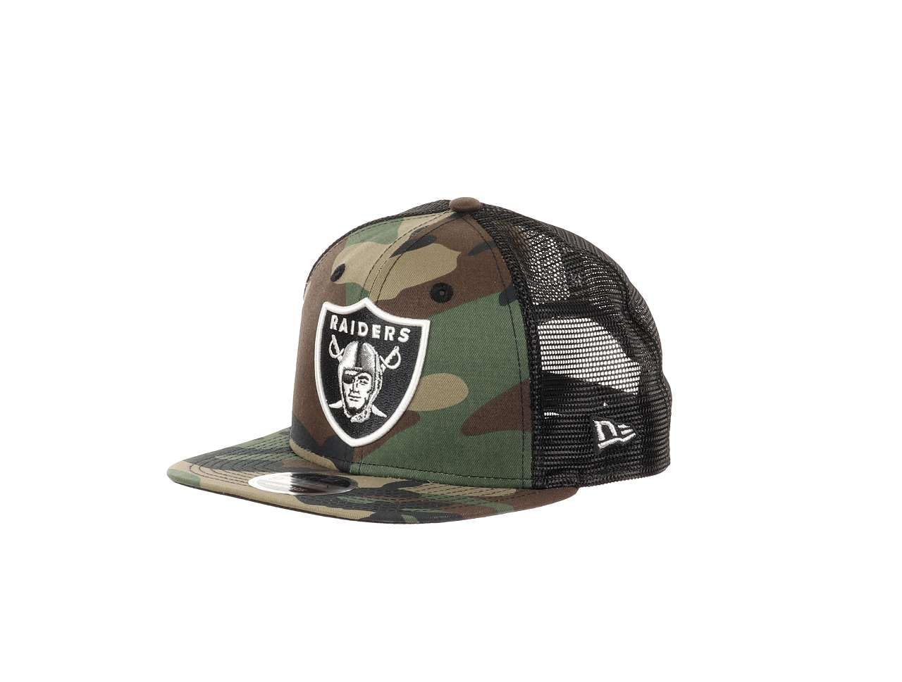 New Era Las Vegas Raiders NFL Woodland Camo 9Fifty Original Fit Snapback Trucker Cap