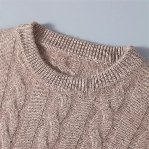 Men's Solid Wool Sweaters - Round Neck Thickened Pullover Winter Warm Casual Knitted Large Size Twist Tops4