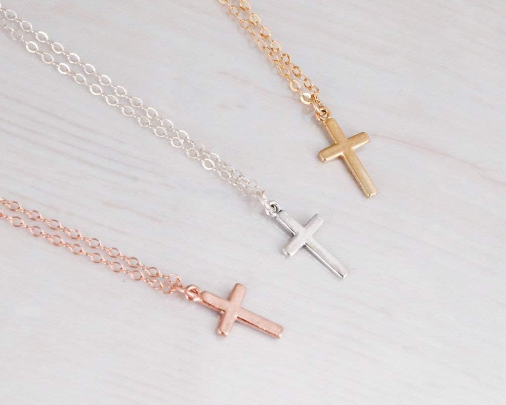 Cross Necklace for Women, Minimalist Cross Necklaces, Handmade Christian Jewelry, Religious Gift, SMALL Pendant - Image 8