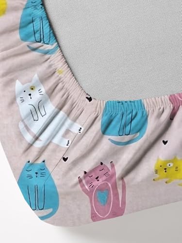 Image of Weave & Decor Cartoon Bedsheet for King Size Bed 78x78x8 Inches, Super King Size, with 2 Pillow Covers 20x30 Inches.