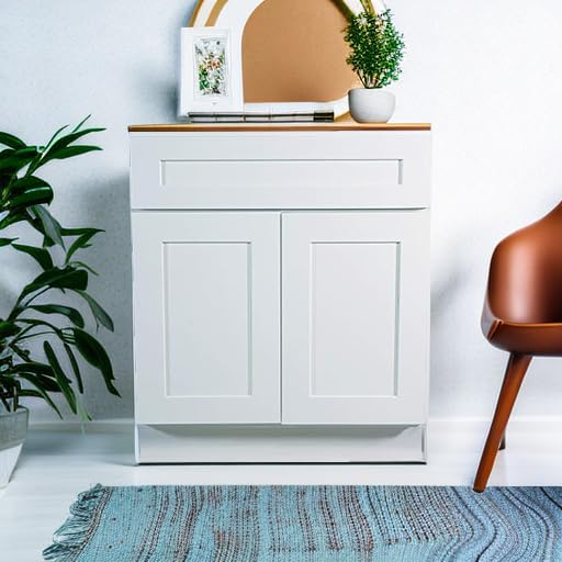 Image of Brookings Shaker Unassembled Sink Base Kitchen Cabinet SB30, 30 W x 24 D x 34.5 H, Painted White with Sherwin Williams, Solid Wood - Design House, 561472